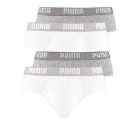 Puma Uomo slip pantaloncini mutande 521030001 Confezione da 4 White / Grey (092) Medium