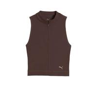 PUMA W Cloudspun Canotta 1/4 Zip Marrone Cioccolato
