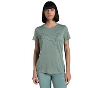 PUMA W TAD Essential Heather Logo Tee, Magliette Unisex - Adulto, Green Moon Heather,
