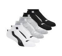 PUMA Women's 1/2 Terry Low Cut Athletic Running Sock 6-Pack, White Traditional, 9-11