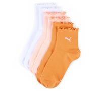 PUMA Women's Quarter Socks 3 pack, Abbigliamento, Flame Arancione/Bianco, 35-38 35-38