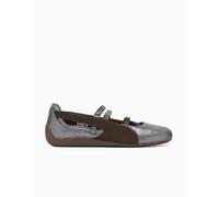 PUMA - Speedcat - Ballerine color argento metallizzato e marrone cioccolato 40.5