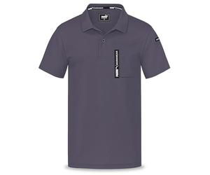 PUMA Workwear Advanced - Polo da uomo a maniche corte - Camicia da lavoro con tasca sul petto e scomparto utility sulla spalla - Tessuto resistente, traspirante e ad asciugatura rapida, antracite