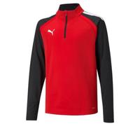 Puma Zip Top TeamLIGA-Maglia con Cerniera a 1/4, Rosso/Nero, L Uomo