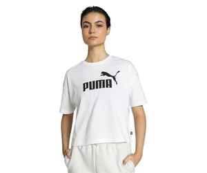 PUMHB|#Puma Ess Cropped Logo Tee Crop Top, Donna, Puma White, XS