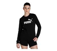 PUMHB|#Puma Ess Logo Crew TR Felpa, Donna, Puma Black, M