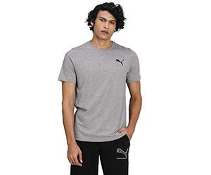 PUMHB|#Puma Ess Small Logo Tee Maglietta, Uomo, Medium Gray Heather-Medium Gray Heather-Cat, S