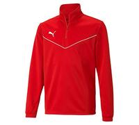 PUMHB|#Puma Teamrise 1/4 Zip Top Jr, Felpa Unisex Bambini, Puma Red-Puma White, 164