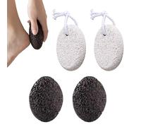 Pumice Stone Feet - Natural Volcanic Scrubber, Four Piece Foot Set with Hanging Rope, Deep Cleansing Skin Smoothing Tool, Ideal for Hands Spa Pedicure Home