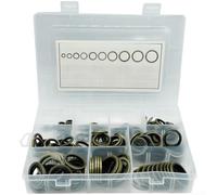 Pumixiy 170Pc M6-M24 Rondella di Tenuta Set Gomma Legato Metallo Guarnizioni di Olio in Gomma Nitrilica Kit di Guarnizioni per Automotive Pompa Cuscinetto e Sistema di Alimentazione Ad Alta Pressione