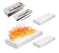 Pumixiy 3 inserti in fibra di silicato di calcio e magnesio per camino, in fibra di ceramica, resistenti al calore, per bioetanolo, protezione di sicurezza, colore bianco (30 x 10 x 1 cm)