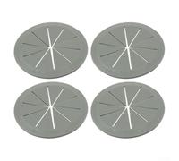 Pumixiy 4 coperture rotonde per la gestione dei cavi da scrivania, organizer per l'installazione di fili in PVC, per scrivanie da ufficio, diametro foro 80 mm, vari con fori nella copertura senza