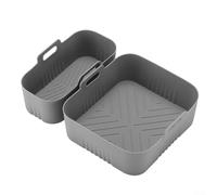 Pumixiy Accessori per friggitrice ad aria per NA350 - Fodera in silicone con doppio cestello, non e riutilizzabile, set nero e grigio per cucinare (nero)