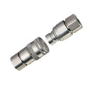 Pumixiy Accoppiatore idraulico a connessione rapida ISO16028 per NPT Flat Face 1/4 "3/8" 1/2" Raccordo ad alto flusso in acciaio al carbonio per custodia Bobcat New Holland KUBOTA (NPT3/8)