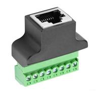 Pumixiy Adattatore morsettiera a 8 pin per RJ45 femmina, convertitore terminale a vite con schermo metallico, connettore di rete verde compatibile con Cat5e Cat6 Cat7,