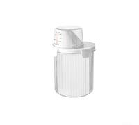 Pumixiy Barattolo in plastica per detersivi, capacità da 800 ml a 1800 ml, contenitore per sapone per bucato con struttura resistente, ideale per detersivi in polvere e liquidi (rotondo (800 ml)