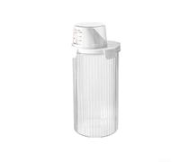 Pumixiy Barattolo in plastica per detersivo, capacità da 800 ml a 1800 ml, contenitore per sapone per bucato con struttura resistente, ideale per detersivi in polvere e liquidi (rotondo [1350 ml])