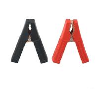 Pumixiy Batteria per fermacavi, clip a coccodrillo isolate rosse e nere con terminali in rame, connettore elettrico 100 A, 12 V, 24 V, 95 mm