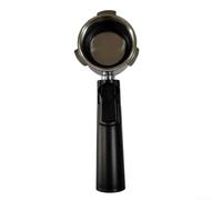 Pumixiy Cestello filtro senza fondo da 51 mm per macchine da caffè HO, leva per macchina da caffè espresso con manico nero, manico in lega di alluminio resistente con rivestimento in silicone