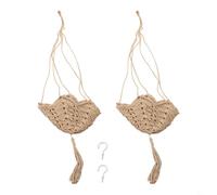 Pumixiy Cesto in corda di iuta per piante, vaso da appendere in macramè con gancio, vaso da appendere al soffitto per vasi da fiori, stile bohémien, 2 pezzi (corda di canapa)