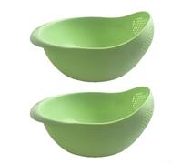Pumixiy Ciotola per il lavaggio del riso e colino per frutta, colino per alimenti con fori uniformi per drenare efficacemente il risciacquo in ammollo, gadget da cucina leggero (verde oliva)