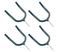 Pumixiy Confezione da 4 ganci a forma di U per garage e giardino, resistenti, rivestiti in vinile, ganci a vite, per capannoni, officine (nero, capacità 9,1 kg ciascuno)