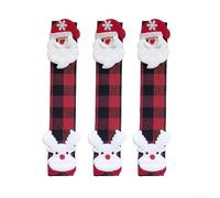 Pumixiy Copertura per maniglia del frigorifero in tessuto non tessuto con disegni natalizi 3D di Babbo Natale, pupazzi di neve, progettate per aiutare a mantenere la pulizia e aggiungere decorazioni