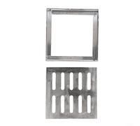 Pumixiy Copertura per scarico a pavimento in acciaio inox, griglia di drenaggio quadrata, antiscivolo, per giardino, cortile, scuola, piazza, strada municipale, 150 x 150 mm, 200 x 200 mm, 300 x 300