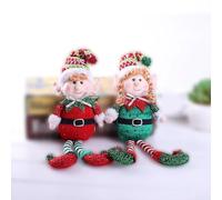 Pumixiy Coppia di bambole di elfo con gambe lunghe, per decorazioni natalizie per scrivania e caminetto, figure stravaganti in peluche con adorabile design a coppia di elfi seduti