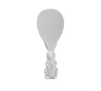 Pumixiy Cucchiaio da cucina per servire il riso, con manico ergonomico, resistente al calore e salvaspazio, grazioso coniglietto (bianco)