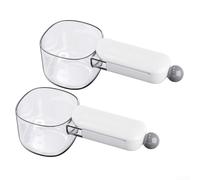 Pumixiy Cucchiaio multiuso per misurare riso, cibo per cani, cibo per gatti, soluzione compatta con manico facile da usare (bianco)