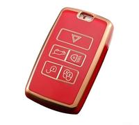 Pumixiy Custodia protettiva per chiave elettronica Jaguar, per XF, XE, XK, E-Pace, F-Pace, Velar, Evoque, Discovery, rosso, antigraffio, leggera, per una vestibilità aderente