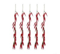 Pumixiy Decorazione da cucina con peperoncini finti - Confezione da 5 verdure rosse e verdi da appendere per uso in giardino (C)