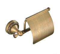 Pumixiy Elegante porta carta igienica da parete, stile retrò, per bagno, struttura in ottone massiccio, finitura lucida, 19,5 x 6 x 11,5 cm, compatibile con rotoli standard