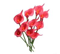 Pumixiy Eleganti fiori artificiali di calla, 34 cm, per la decorazione della casa con bacche artificiali, centrotavola realistico per matrimoni e decorazioni per feste, facili da modellare (rosa)