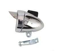 Pumixiy Fanale anteriore a LED per bicicletta in metallo cromato, stile vintage, con staffa di montaggio, alimentato a batteria, luce di sicurezza notturna per ciclismo, colore nero (argento)