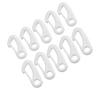 Pumixiy Ganci per bandiera in plastica per corda, confezione da 10 pezzi, resistenti, resistenti alle intemperie, con occhielli in nylon, nero e bianco (bianco)