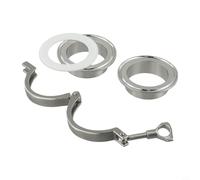 Pumixiy Ghiera saldata per tubazioni sanitarie, raccordo a tre morsetti in acciaio inossidabile, morsetto resistente da 7,6 cm con foro trasversale e vite a testa zigrinata