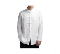 Pumixiy Giacca da uomo Tang Suit Kung Fu in lino e cotone con colletto | Design con colletto rialzato, bottoni sul davanti, misto lino-cotone, taglie dalla L alla 4XL, abbigliamento primaverile e