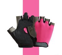 Pumixiy Guanti sportivi a mezze dita con design a rete traspirante, ideali per ciclismo, escursionismo e attività fisiche, protezione UV e controllo migliorato della presa (rosa ordinario, M)