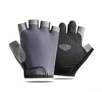 Pumixiy Guanti sportivi a mezze dita con design a rete traspirante, ideali per ciclismo, escursionismo e attività fisiche, protezione UV e controllo migliorato della presa (grigio ordinario, L)