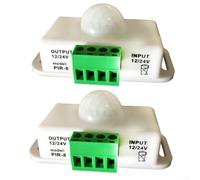 Pumixiy Interruttore sensore a infrarossi per striscia LED, controller del sensore di movimento con rilevamento PIR, portata 5 m, copertura 60 gradi, ritardo di spegnimento regolabile 1-10 (bianco)