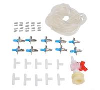 Pumixiy Kit di irrigazione automatica per conigli con 10 abbeveratoi a capezzoli e tubo da 5 m per piccoli animali, sistema di irrigazione in plastica+metallo con connettore a secchio