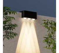 Pumixiy Lampada da parete in ABS per esterni, luce intelligente, con struttura solare resistente alle intemperie, decorazione, due tonalità per giardino e atmosfera (luce calda 3LED)