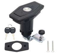 Pumixiy Maniglia per porta con serratura a pressione per roulotte con 2 chiavi, serratura di sicurezza per camper, roulotte, vano portaoggetti, porta camper, serratura in metallo nero, 27-50 mm