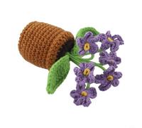 Pumixiy Mini vaso lavorato a maglia con fiori fatti a mano all'uncinetto con fiori non ti scordar di me, per decorare la casa, da scrivania e composizioni floreali di lunga durata come per vari (viola
