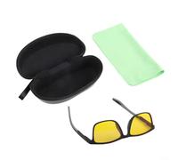 Pumixiy Occhiali blu in microfibra per uomini e donne con lenti antiriflesso per una visione più sicura, gialli bassi rigidi, con copertura leggera e panno notturno (grigio)