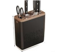 Pumixiy Organizer per bacchette e lame con montaggio a parete, corpo in plastica PP per posizionamento standard da parete della cucina e accessibilità quotidiana (B nero)