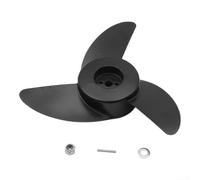 Pumixiy Parti di ricambio in acciaio al carbonio per elica per barca marina, per motore elettrico per pesca a traina, accessorio per motore fuoribordo nero, con kit di installazione (11,8 kg)