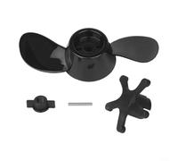 Pumixiy Parti di ricambio in acciaio al carbonio per elica per barca marina, per motore elettrico per pesca a traina, accessorio per motore fuoribordo nero, con kit di installazione (8,2 kg)